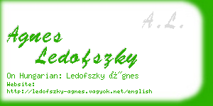 agnes ledofszky business card